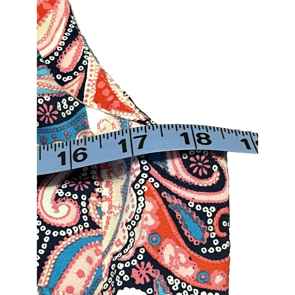 NINE WEST Pink Multicolor Paisley Poplin Keyhole Sheath Dress Size 10 - Picture 6 of 16